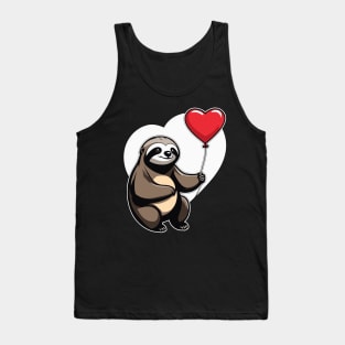 Sloth Heart Balloon - Valentines Day Tank Top